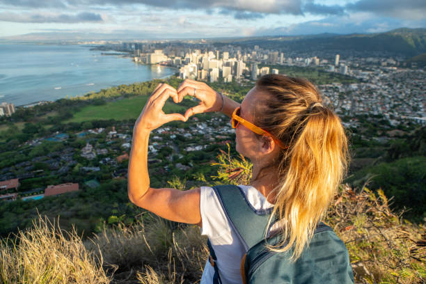 istock Young woman loving Honolulu 1193452850