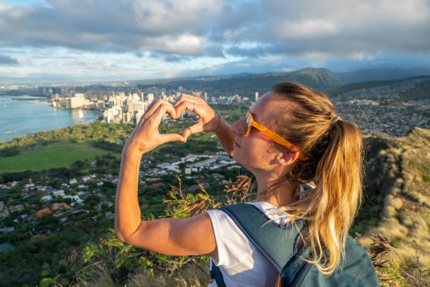 istock Young woman loving Honolulu 1193452962