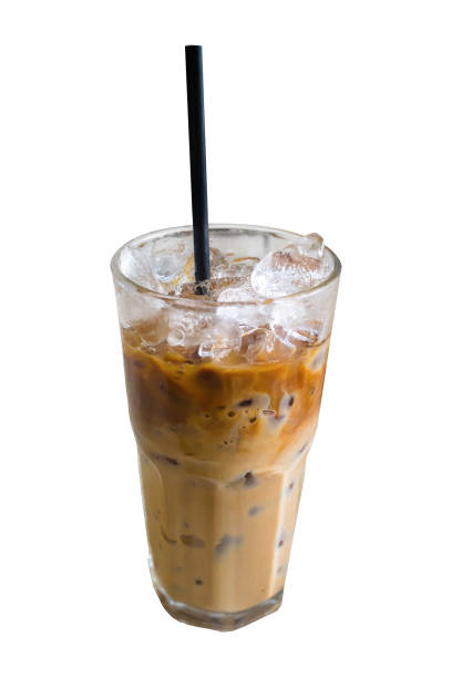 istock Iced coffee isolated on white background with clipping path 1193456373