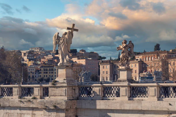 istock Statues on the bridge of St. Angel. 1193456579