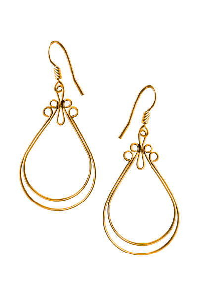 istock Gold earrings isolated 1193457862