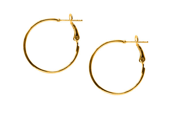 istock Gold earrings isolated 1193457864