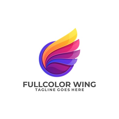 Wing Colorful Illustration Vector Template. Suitable for Creative Industry, Multimedia, entertainment, Educations, Shop, and any related business.