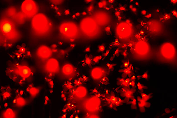 istock Bokeh red blurred lights abstract color background. 1193464468