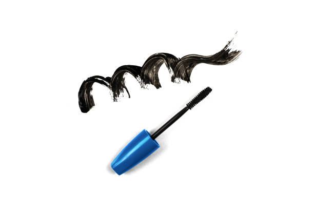 Blue color Trendy Mascara with twirl isolated. on white background.