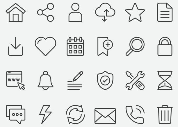 Homepage Line Icons Homepage Line Icons homepage stock illustrations