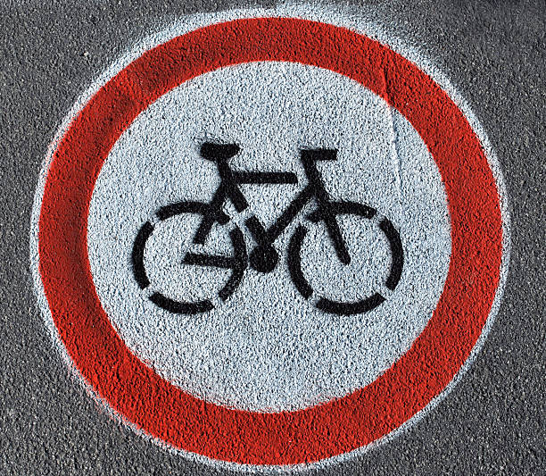 自転車の道路標識 ストックフォト