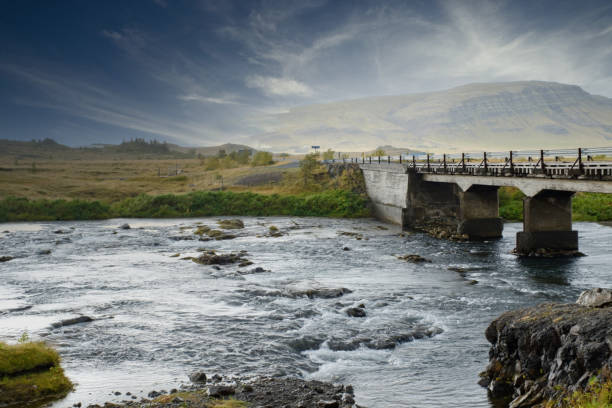 istock Landscape Iceland, a river is flowing under a bridge 1193477690