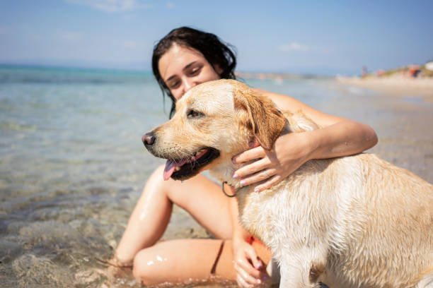 istock Young woman having fun with her dog 1193484039