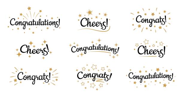 専用　Congratulations文字 Congrats Lettering Congratulation Text Labels Cheers Sign