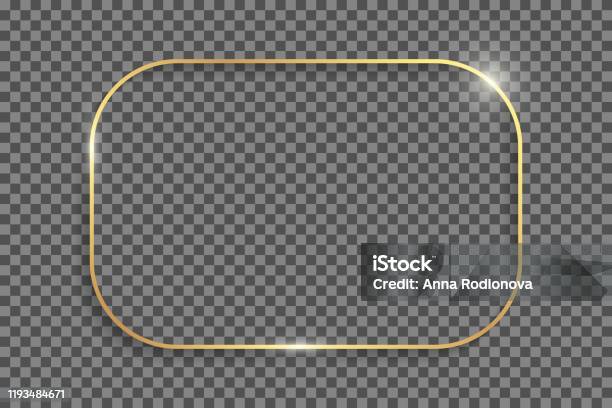 Rectangle Shine Golden Shiny Rectangle Frame Stock Illustration - Download Image Now ...