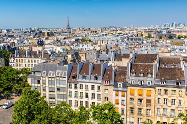 istock Skyline Paris with old town and Eiffel Tower 1193486957