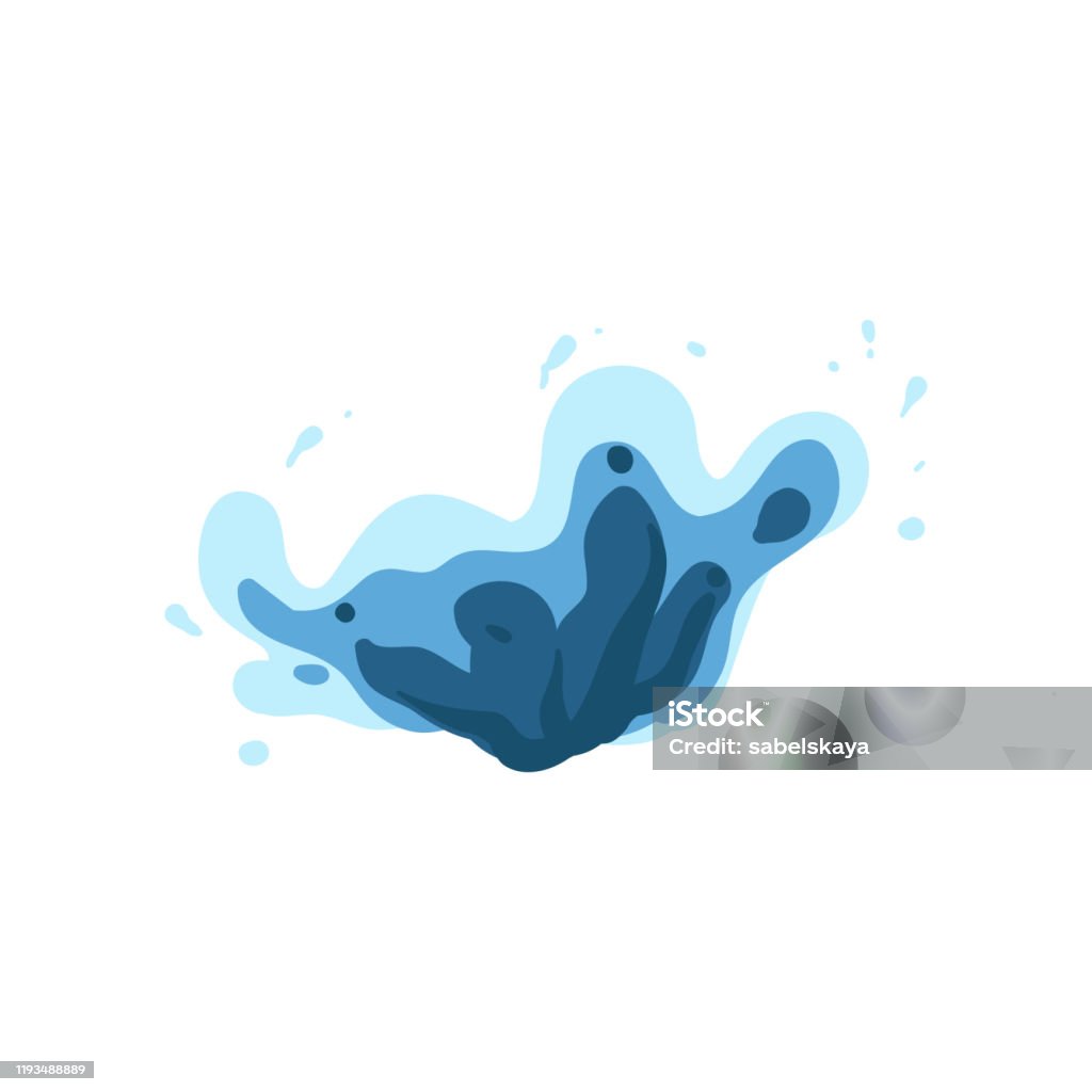 Cartoon Water Splash Drawing Isolated On White Background Stock  Illustration - Download Image Now - iStock