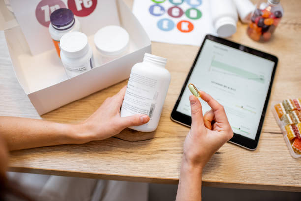 istock Online medical tests and nutritional supplements concept 1193489568