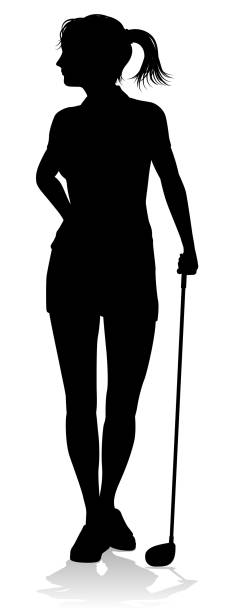 golfer golf sport person silhouette - golf golf course swinging isolated stock-grafiken, -clipart, -cartoons und -symbole