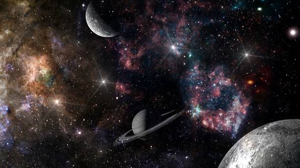 istock Planets and galaxy, cosmos, physical cosmology, science fiction wallpaper. 1193495613