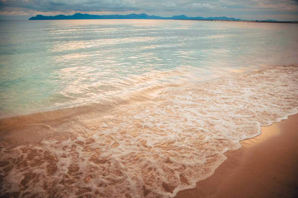 Autumn beach in the morning..