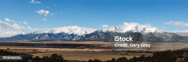 Colorado Scenic Beauty Panoramic Of The Collegiate Mountain Range Stock Photo - Download Image Now