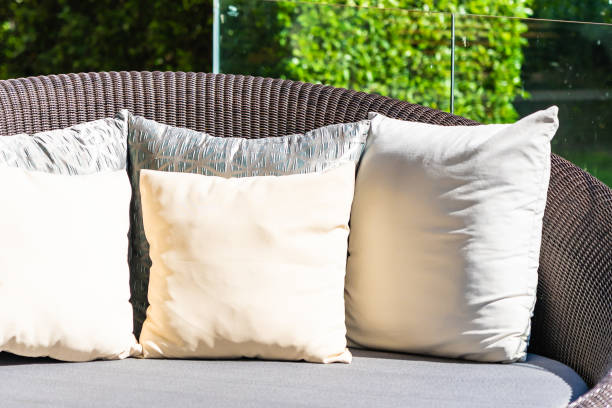 istock Comfortable pillow on sofa chair decoration outdoor 1193499748