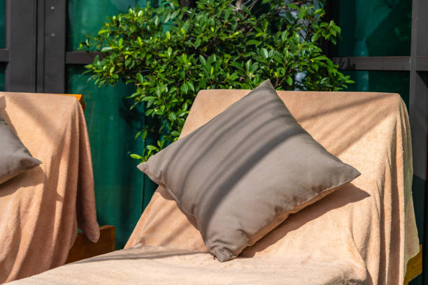 istock Comfortable pillow on sofa chair decoration outdoor 1193499769