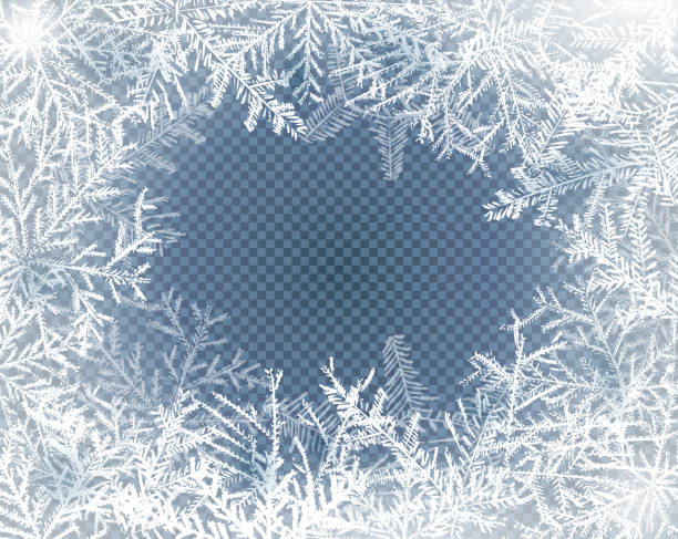 морозный стеклянный узор - snowflake snow ice nature stock illustrations