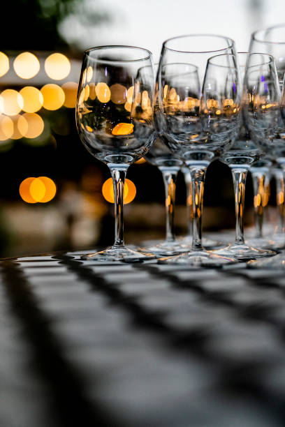 istock Beutiful setup of wine glasess for dinner, party, weddings or chrismas 1193503332