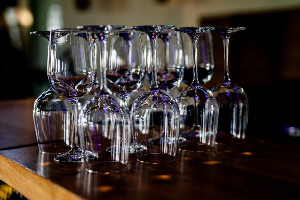 istock Beutiful setup of wine glasess for dinner, party, weddings or chrismas 1193503495