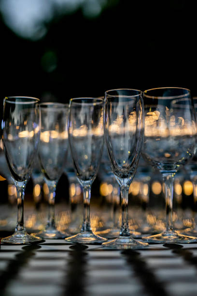 istock Beutiful setup of wine glasess for dinner, party, weddings or chrismas 1193503497