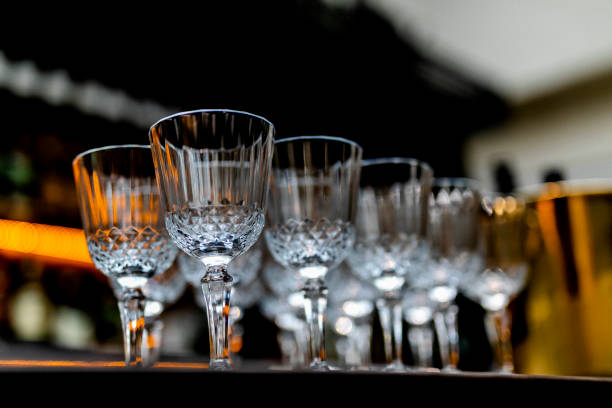 istock Beutiful setup of wine glasess for dinner, party, weddings or chrismas 1193503696