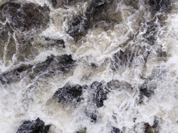 istock Aerial view of a small waterfall 1193503920