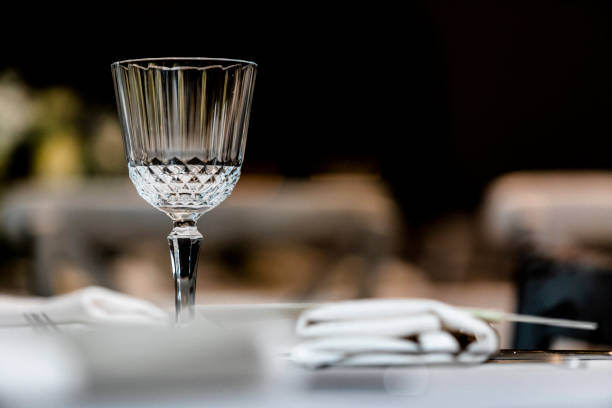 istock Beutiful setup of wine glasess for dinner, party, weddings or chrismas 1193504077