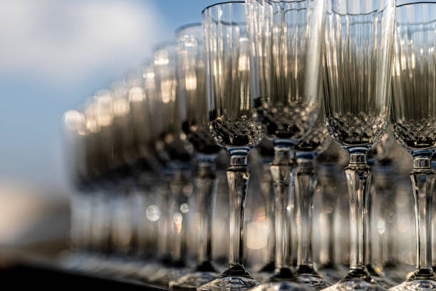 istock Beutiful setup of wine glasess for dinner, party, weddings or chrismas 1193504888