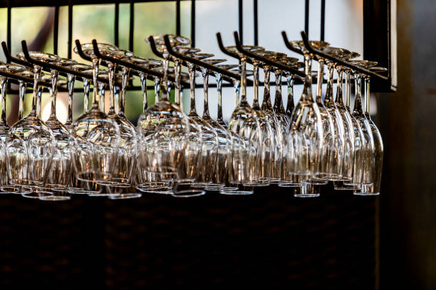 istock Beutiful setup of wine glasess for dinner, party, weddings or chrismas 1193505204