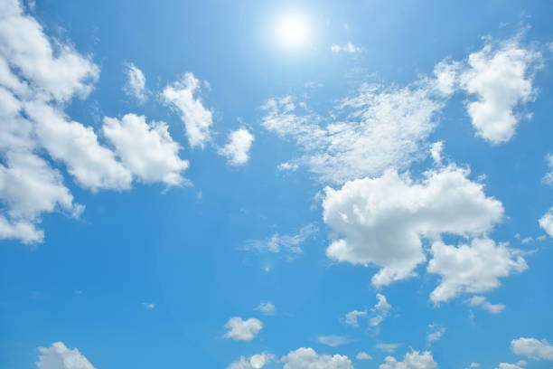 Blue sky white cloud white background. Beautiful sky and clouds in the afternoon.