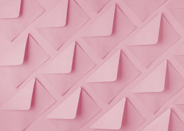 Envelope pink pattern. Top view Pink tinted pattern pink envelope stock pictures, royalty-free photos & images
