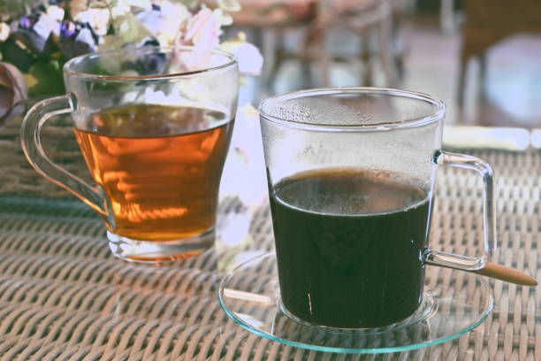 istock black coffee and hot tea in the morning 1193513763
