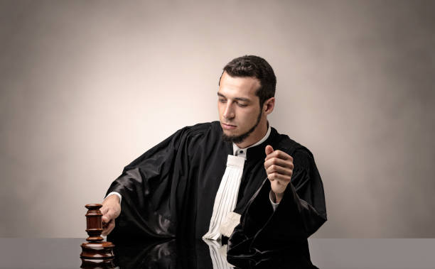 istock Oldscool young judge in gown 1193513873