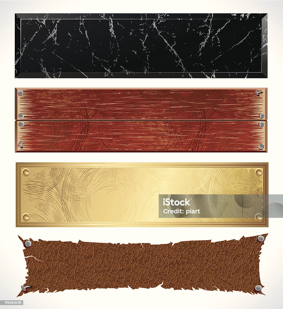 Textured Banners Various textured web banners - imitation of marble, wood, metall, leather surfaces ... Abstract stock vector