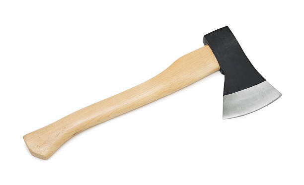 istock A wooden axe set against a white background 119351497