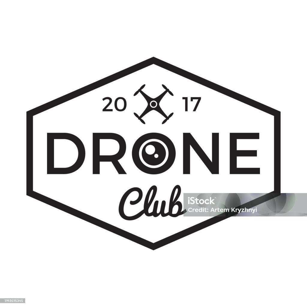 Drone Klub Badge Label Untuk Papan Nama Drone Ilustrasi Stok - Unduh Gambar Sekarang - iStock