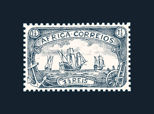 istock Vintage Postage stamp for album. Ancient landscapes. Retro old Sketch. Monochrome Postcard sticker. Hand drawn engraved retro mark, travel label. Decoration Element for print banner, poster and logo 1193516202