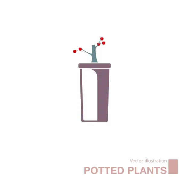 Vector illustration of Potted plant idea.