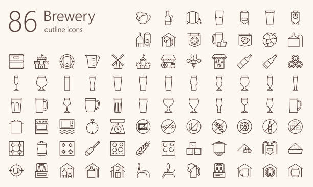 Brewery outline iconset 86 brewery outline glasses icons for Instagram profile, web, mobile app, presentations and other brewery stock illustrations