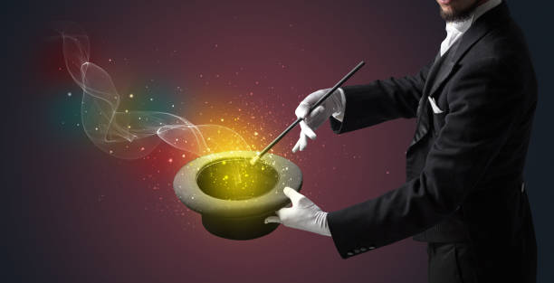 istock Illusionist hand making trick with wand 1193519162