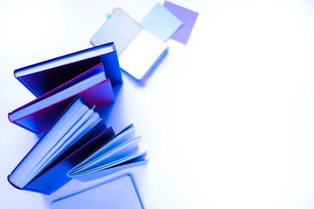 Study stuff classic blue color. Education Stationery. Aspects of education.