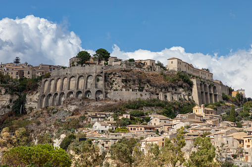 mediaeval hilltop town of gerace in southern italy