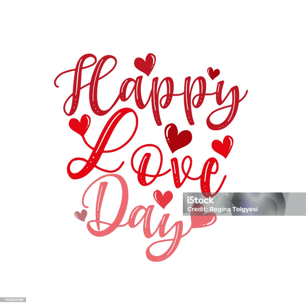 Happy Love Day Ngày Valentine Chào Hỏi Thư Pháp Hình minh họa Sẵn ...