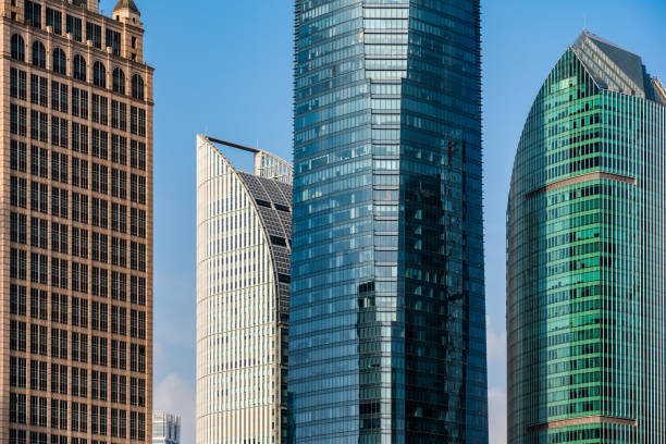 Modern skyscrapers in Lujiazui Financial District.