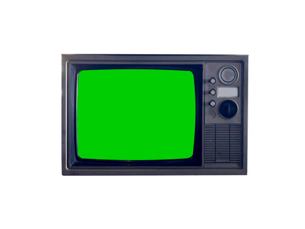 istock tv vintage isolated green screen include clipping path on white background 1193522900