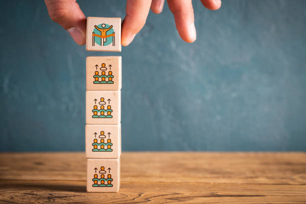 election process shown as symbols on cubes